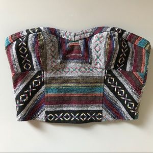 Threaded Crop Top with Zipper Back